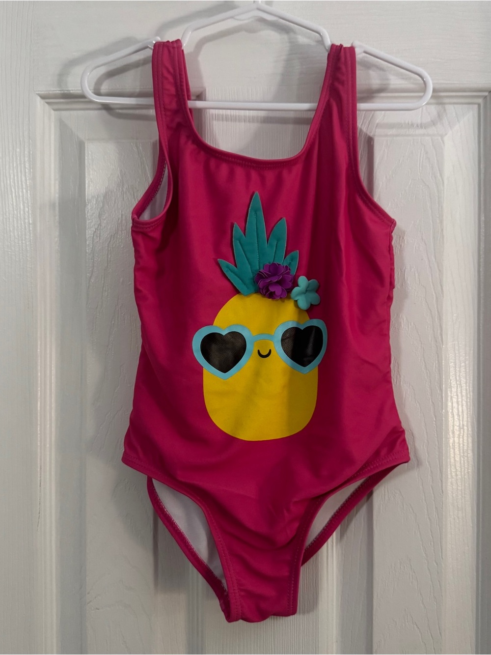 Ingear Baby Girl Hot Pink Pineapple Graphic One Piece Swimsuit